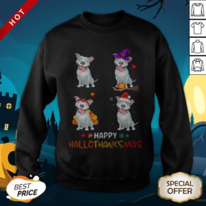 Pitbull Happy Hallothanksmas SweatShirt