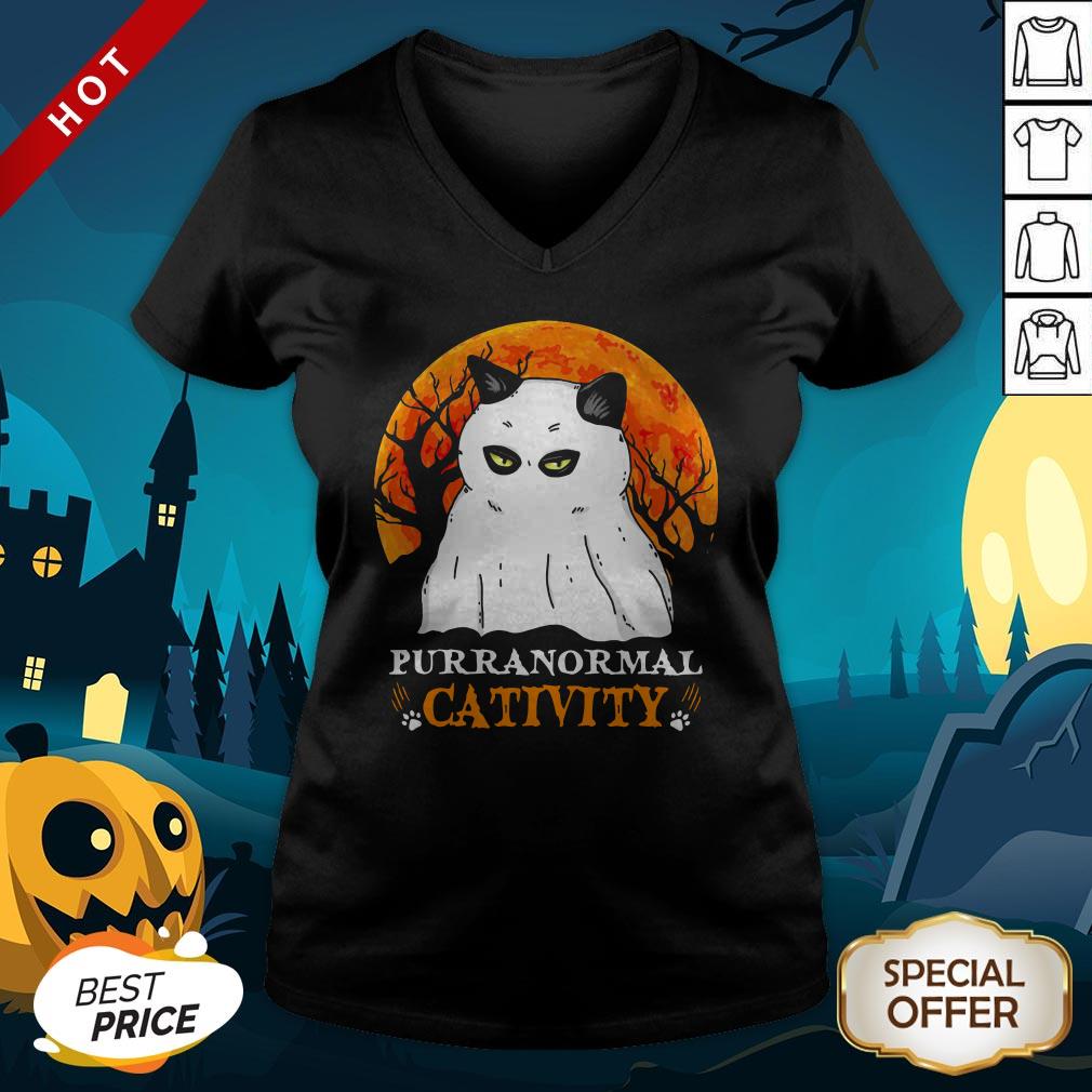 Purranormal Cativity Boo Halloween V-neck