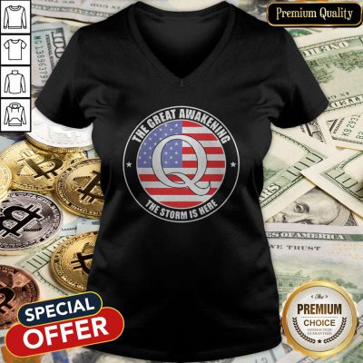 Qanon Q American The Great Awakening The Storm Is Here V-neck