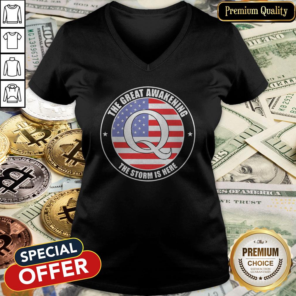 Qanon Q American The Great Awakening The Storm Is Here V-neck