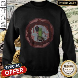 Rick And Morty Badass Pickle Rick Blow A Hole In The Chest SweatShirt
