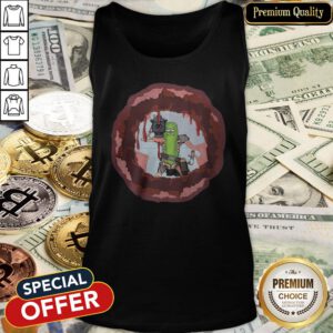 Rick And Morty Badass Pickle Rick Blow A Hole In The Chest Tank Top