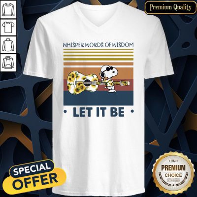 Snoopy Whisper Words Of Wisdom Let It Be Vintage V-neck