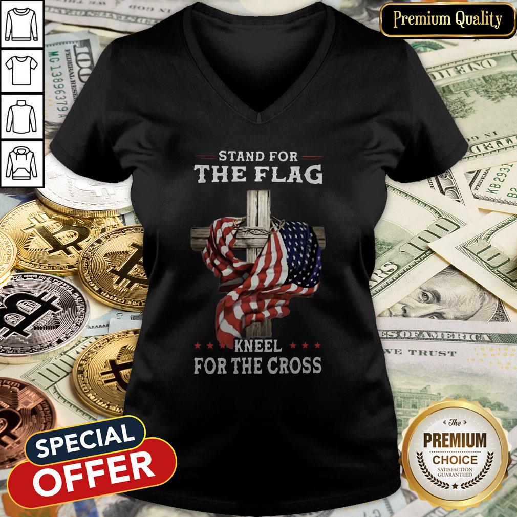 Stand For The Flag America Kneel For The Cross V-neck