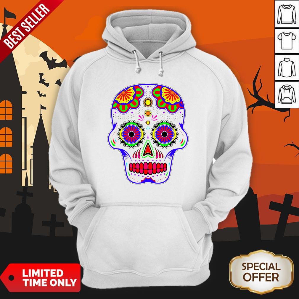 Sugar Skull Color Dia De Muertos Day Of The Dead Hoodie