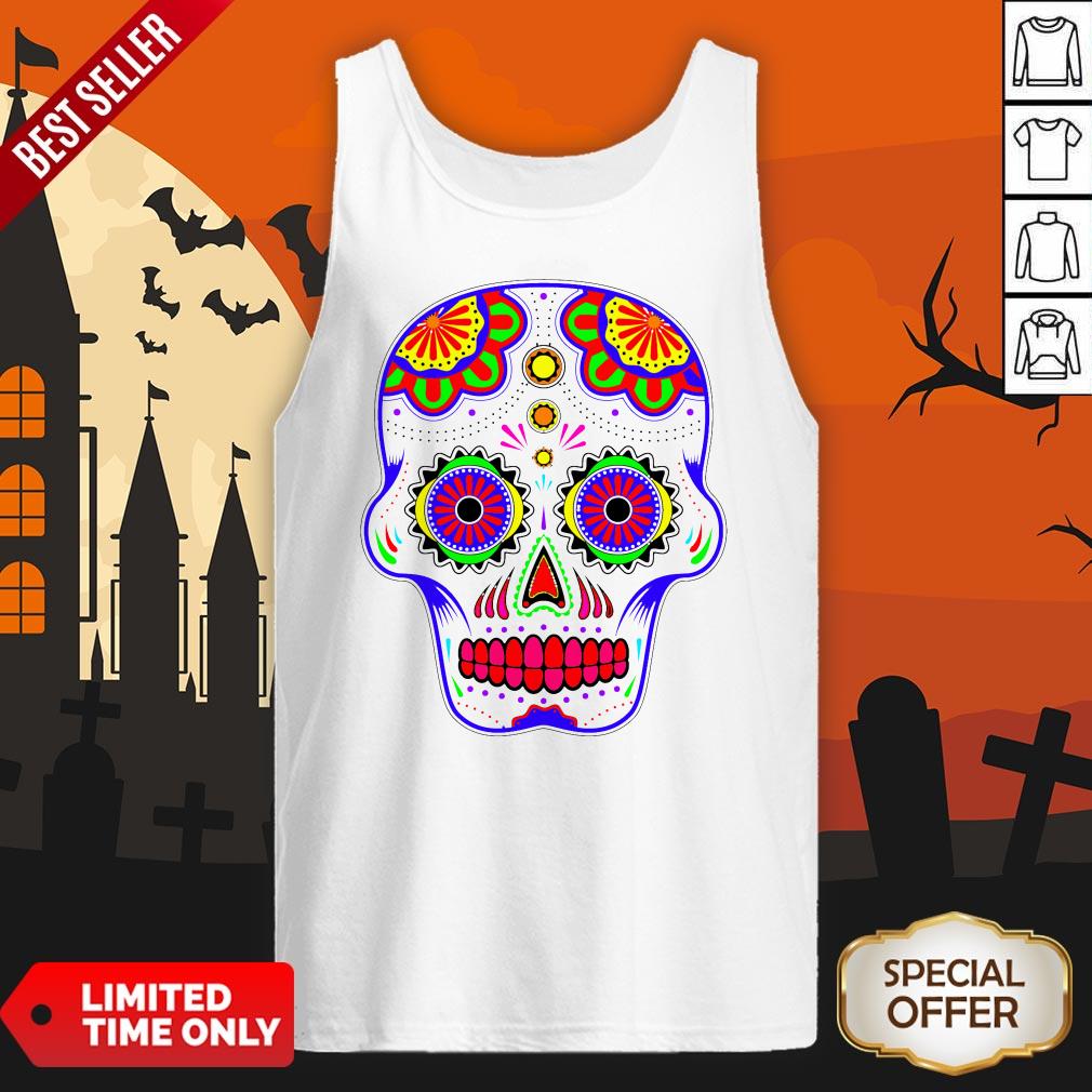 Sugar Skull Color Dia De Muertos Day Of The Dead Tank Top
