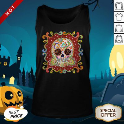 Sugar Skull Colorful Day Of The Dead Dia De Muertos Tank Top