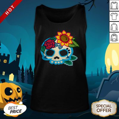 Sugar Skull Flower Day Of Dead Dia De Los Muertos Tank Top
