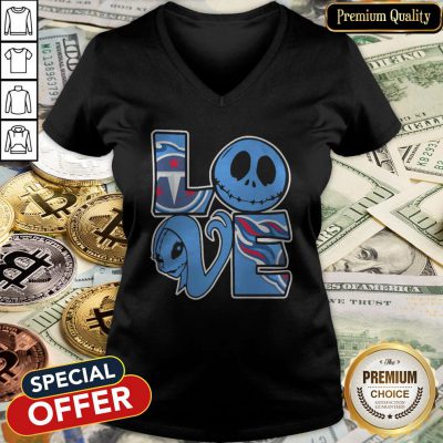 Tennessee Titans Jack Skellington And Sally Love V-neck