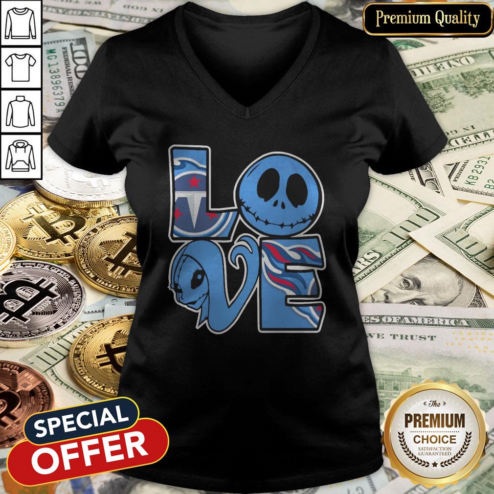 Tennessee Titans Jack Skellington And Sally Love V-neck