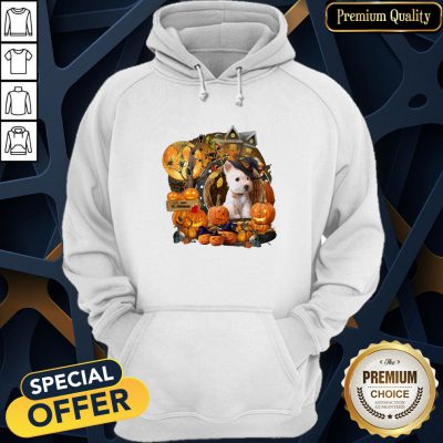 Terrier Puppy Witch Pumpkin Witch Halloween Hoodie