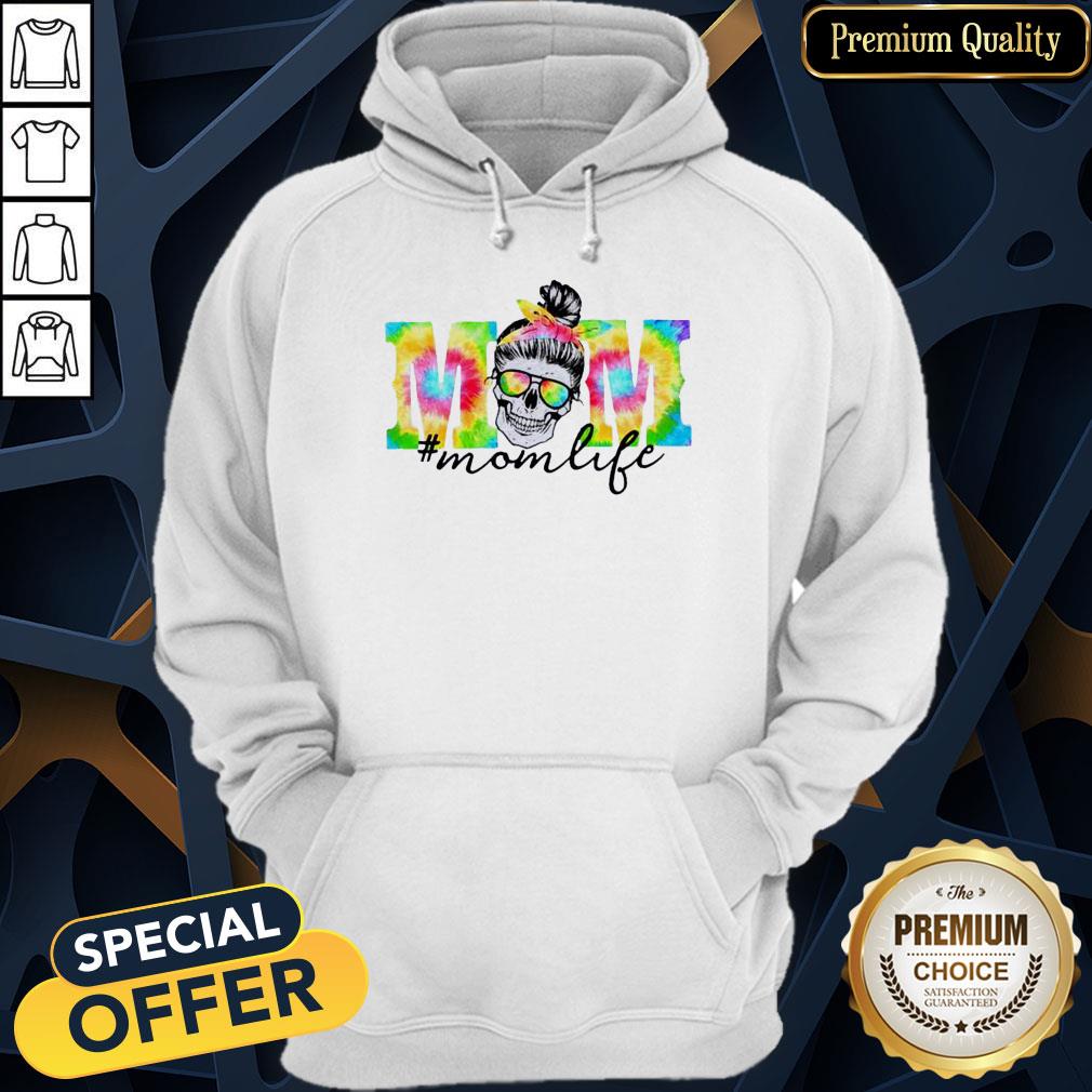 Tie Dye Mom Life Bun Hair Skull Hoodie