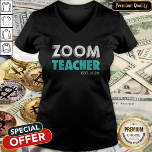 Zoom Teacher Est 2020 Teacher Day V-neck