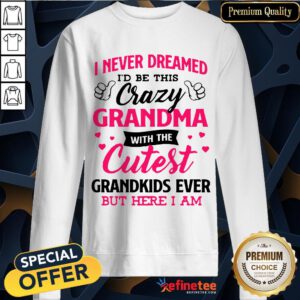 Awesome I Never Dreamed Id Be This Crazy Grandma With The Cutest Grandkids Ever But Here I Am Sweatshirt- Design By Refinetee.com