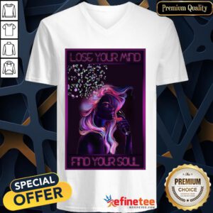 Awesome Music And Wine Lose Your Mind Find Your Soul V-neck- Design By Refinetee.com