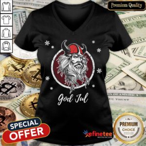 Awesome Sweden Viking God Jul V-neck- Design By Refinetee.com