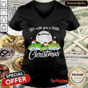 Awesome We Wish You A Turtle Christmas V-neck- Design By Refinetee.com