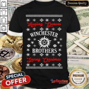 Funny Hunting Demons Winchester Brothers Saving Christmas Shirt- Design By Refinetee.com