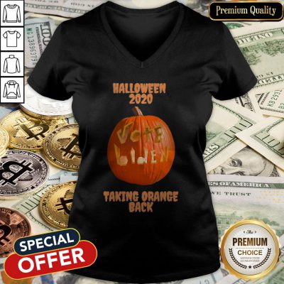 Halloween 2020 Pumpkin Vote Biden Taking Orange Back V-neck