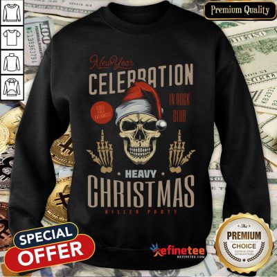 Happy Christmas Santa Skull Happy New Year Sweatshirt- Design By Refinetee.com