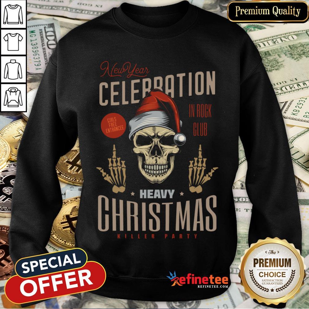 Happy Christmas Santa Skull Happy New Year Sweatshirt- Design By Refinetee.com Happy Christmas Santa Skull Happy New Year Sweatshirt- Design By Refinetee.com