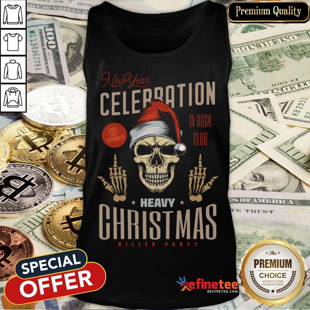 Happy Christmas Santa Skull Happy New Year Tank Top- Design By Refinetee.com Happy Christmas Santa Skull Happy New Year Tank Top- Design By Refinetee.com
