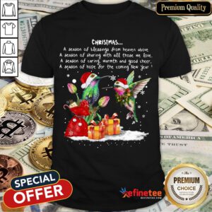Happy Hummingbird Christmas A Season Of Crewneck Shirt- Design By Refinetee.com