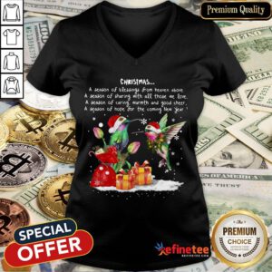 Happy Hummingbird Christmas A Season Of Crewneck V-neck- Design By Refinetee.com