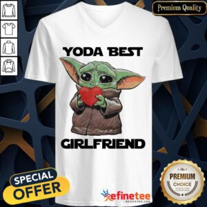 Hot Baby Yoda Best Girlfriend V-neck- Design By Refinetee.com