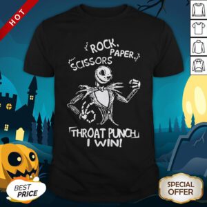 Jack Skellington Rock Paper Scissors Throat Punch I Win Shirt