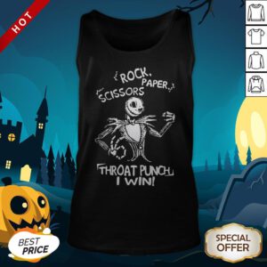 Jack Skellington Rock Paper Scissors Throat Punch I Win Tank Top