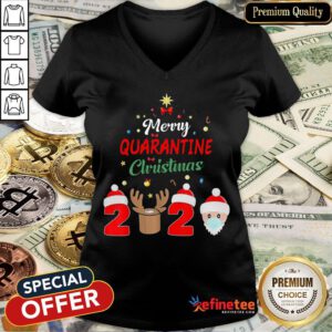 Merry Quarantine Christmas 2020 Xmas Pajamas Holidays V-neck