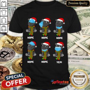 Nice Christmas 2020 Hippopotamus Wearing Mask Wrong Funny Pajama Shirt- Design By Refinetee.com