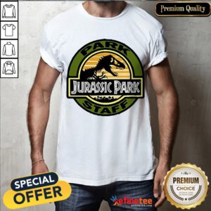 Nice Jurassic Park Staff Logo Pocket Patch Graphic Shirt- Design By Refinetee.com