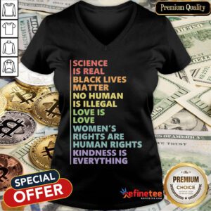Official Science Is Real Black Lives Matter Rainbow Lgbt Pride Blm V-neck- Design By Refinetee.com