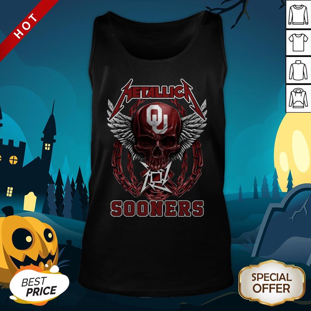 Official Skull Metallica Sooners Tank Top
