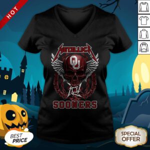 Official Skull Metallica Sooners V-neck