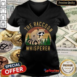Official The Racoon Whisperer Vintage Retro V-neck