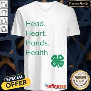 Perfect Head Heart Hands Health 4H V-neck- Design By Refinetee.com