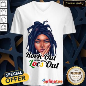 Perfect Rock Out With Your Locs Out V-neck- Design By Refinetee.com