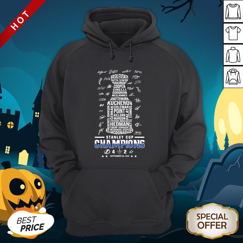 Stanley Cup Champions 4 2 September 28 2020 Signatures Hoodie