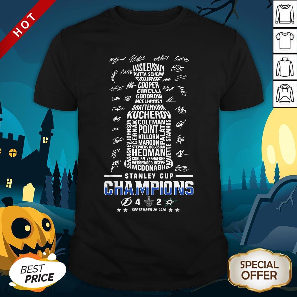 Stanley Cup Champions 4 2 September 28 2020 Signatures Shirt