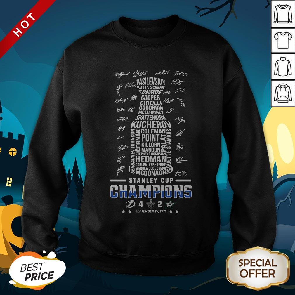 Stanley Cup Champions 4 2 September 28 2020 Signatures SweatShirt