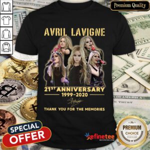 Top Avril Lavigne 21St Anniversary 1999 2020 Thank You For The Memories Signature Shirt- Design By Refinetee.com