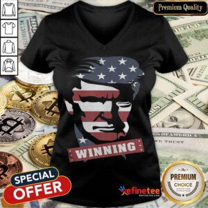 Top Winning Trump 2020 Election Portrait V-neck- Design By Refinetee.com