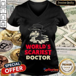 Worlds Scariest Doctor Plague Halloween Costume Lazy Easy V-neck