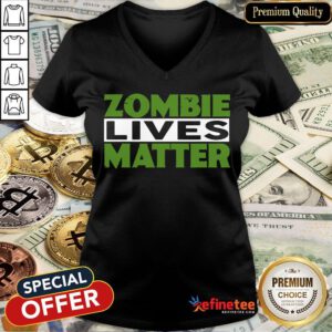 Zombie Lives Matter Halloween Witch V-neck