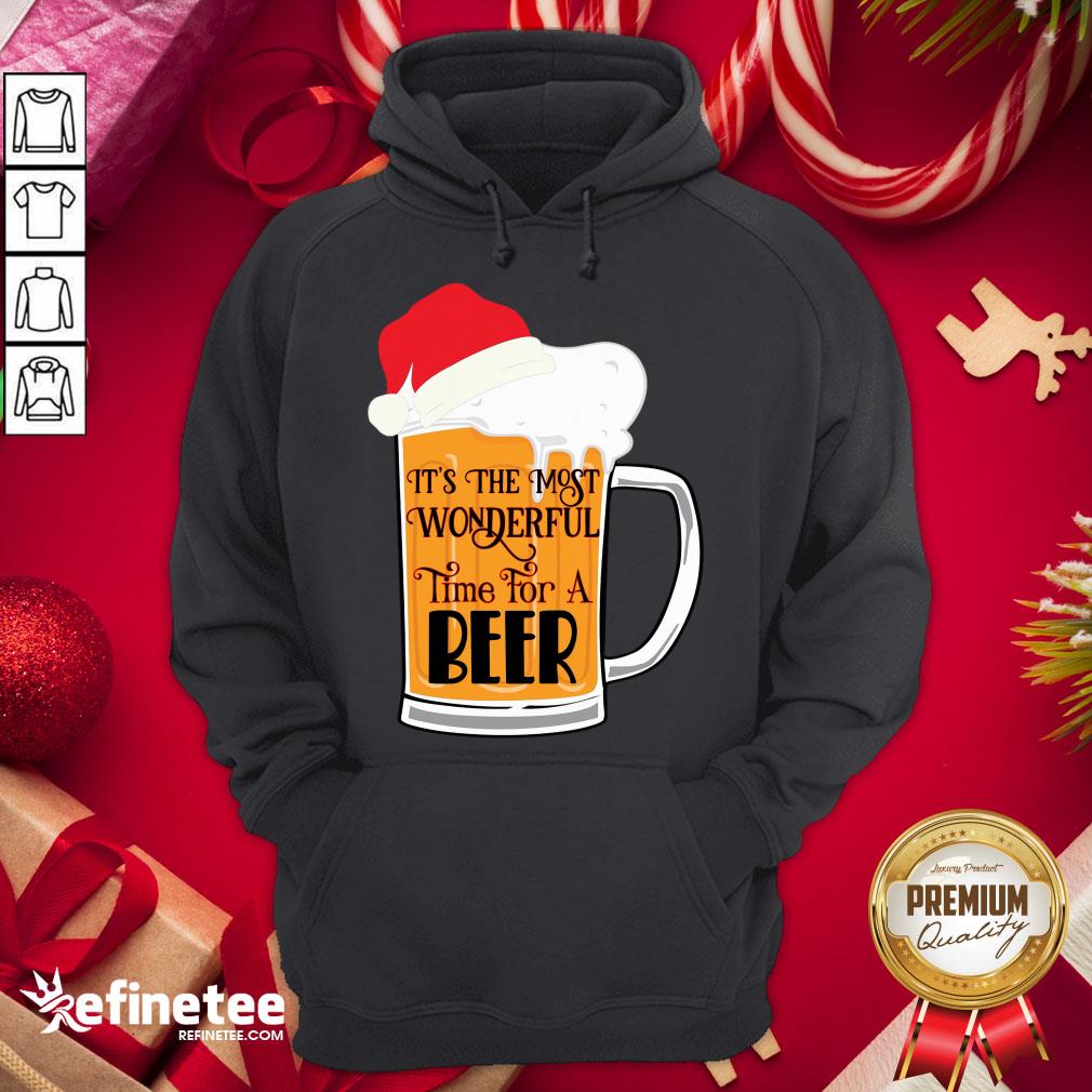 Awesome It's The Most Wonderful Time Of The Beer Christmas Santa Hat Hoodie - Design By Refinetee.com Awesome It's The Most Wonderful Time Of The Beer Christmas Santa Hat Hoodie - Design By Refinetee.com