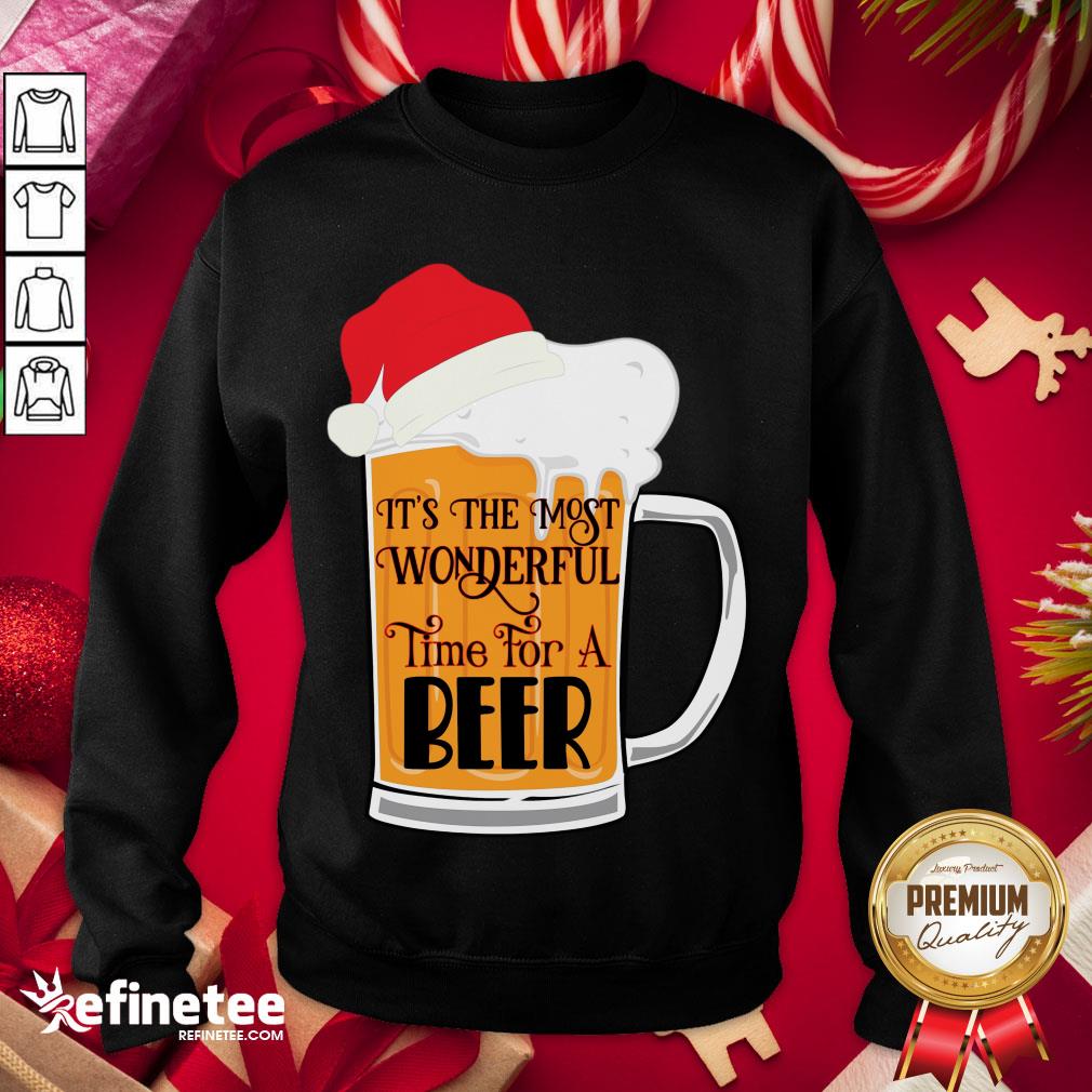 Awesome It's The Most Wonderful Time Of The Beer Christmas Santa Hat Sweatshirt - Design By Refinetee.com Awesome It's The Most Wonderful Time Of The Beer Christmas Santa Hat Sweatshirt - Design By Refinetee.com