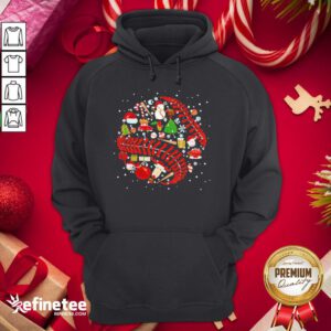 Awesome Merry Christmas Softballs Baseball Santa Xmas Sports Hoodie - Design By Refinetee.com